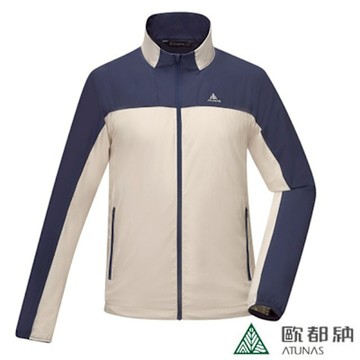 【歐都納 ATUNAS】男 蚊瘋不動涼感外套.防曬外套.運動休閒健行夾克_A1GA2508M 深藍/淺木色