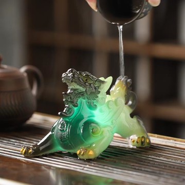 變色茶寵擺件閃光貔貅茶臺茶桌用品擺設功夫茶具配件茶玩茶從寵