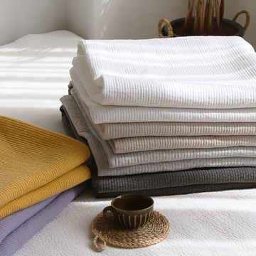 eightroom 柔軟可水洗織紋保潔墊 100%棉  雙人特大 200 x 230cm  象牙白