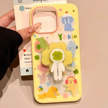 臺灣出貨+免運ins風創意yukio醜娃旋轉磁吸支架適用蘋果16pro15手機殼14小衆13