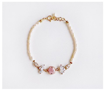 ∴Minertés=新古典系列NO.2-菱錳礦鋯石珍珠手鍊∴