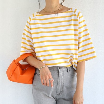 ボーダー ボートネック 半袖 ラグラン Tシャツ ファッション レディースアパレル トップス Tシャツ カットソー 通販 Lineポイント最大get Lineショッピング