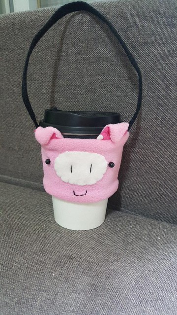 小豬飲料杯套/提袋
