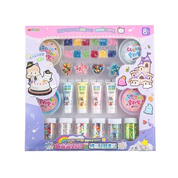 韓國MYTOYS - 奶油膠x史萊姆DIY寶盒30件組-●奶油膠*4●史萊姆45g*4●亮片*12小配件*4珠珠*6