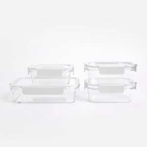 密封防漏可微波Tritan保鮮盒四件組(450mL+700mL+1.3L)