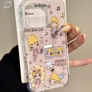 音符奈良美智適用iphone17Promax手機殼16PLUS蘋果15pro日式風14大孔13硬殼12/11保護殼