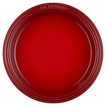 LE CREUSET 瓷器新采和風系列 圓盤  1個  盤子  櫻桃紅  22cm