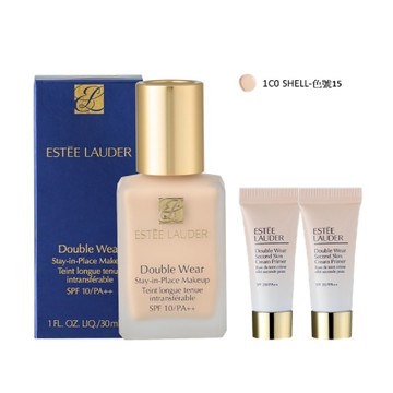 【ESTEE LAUDER 雅詩蘭黛】粉持久完美持妝粉底(1C0)30ml+粉持久天生美肌乖乖乳5mlx2 公司貨