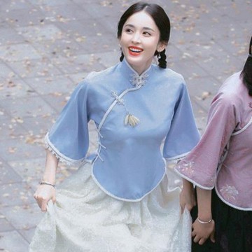 民國風小洋裝少女兩件套古裝學生裝大家閨秀女裝復古文藝裝演出服