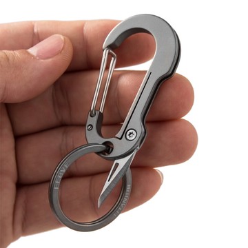 鈦合金男士腰掛鑰匙扣拆快遞小刀子隨身戶外小工具汽車鏈鎖匙圈環