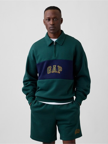 寬鬆版Gap Logo半開襟大學T
