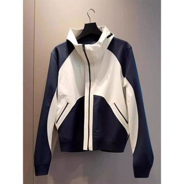 沖鋒衣女款2025新款寬松洋氣百搭工裝上衣時尚撞色立領夾克短外套