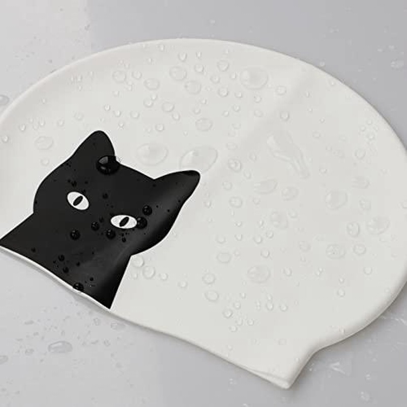 スイムキャップ シリコン 水泳帽子 レディース スイミングキャップ かわいい 動物柄 水泳キャップ ロングヘア 防水 髪濡れない スイ