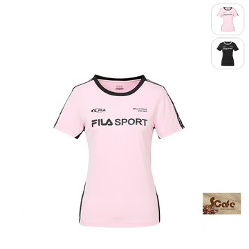 【FILA】女性 抗UV 吸濕排汗 短袖T恤-粉色 5TEZ-1320-PK