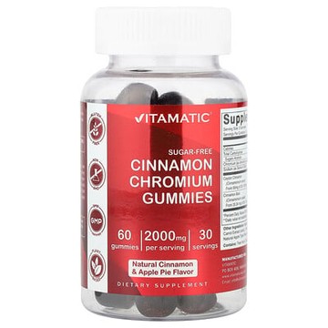 Vitamatic, 肉桂鉻軟糖，天然肉桂和蘋果派，60 粒軟糖
