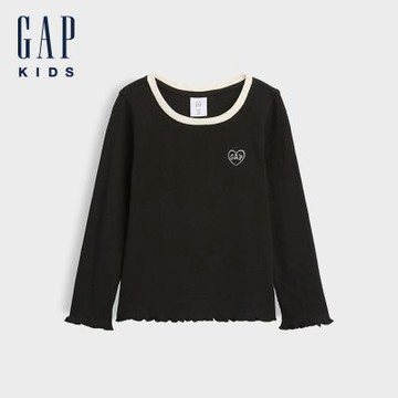 【GAP】babyGap羅紋撞色T恤-黑色(907110)