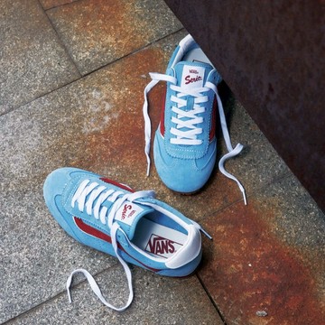 VANS SUPER LOWPRO 天空藍 紅線 麂皮 薄底鞋 男女款 VN000D83E2W