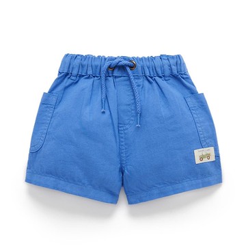 澳洲Purebaby有機棉男童/女童裝短褲12M-4T 藍色