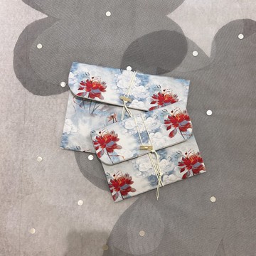 帕帕拉夏手工坊【手拿平板包】萬用/外出/環保 綁帶款-紅蓮雲舞