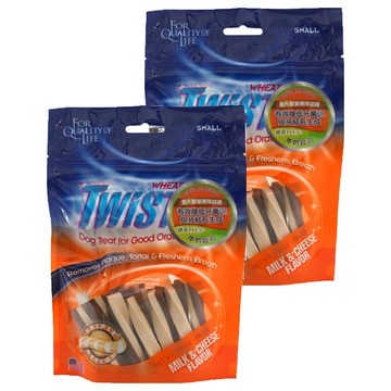 TWISTIX 特緹斯 雙色螺旋潔牙骨 綠茶PLUS+ 短支 14個  2包