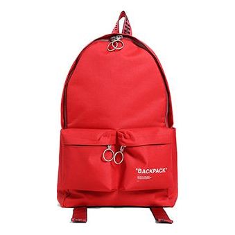 Off-White Slogan Printing Backpack Red