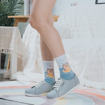 【寬腳友善】MIT舒適手工饅頭鞋。真皮。薄暮藍2828