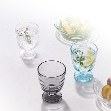 日本Toyo-Sasaki ｜ Lelac高腳杯2入組240ml-透明/藍/灰