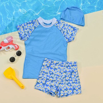 【廠商直送】YG565-女童短袖兩件式褲裝-花