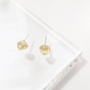 / 小金平 / 黃晶石925純銀原石耳環