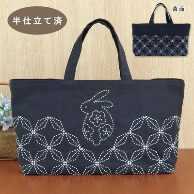刺繍 刺しゅうキット オリムパス ミニト—トバッグ うさぎと花菱