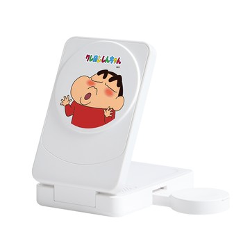 【正版授權】蠟筆小新親一個22.5W折疊式三合一Qi2磁吸支架無線充電器