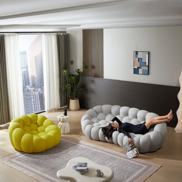 【台灣公司 可打統編】免運 沙發 創意沙發 bubble羅奇堡泡泡布藝沙發個性法國設計師異形創意網紅展廳樣板房 可開發票 全館六折 工廠現貨直銷 新品特價 c9241