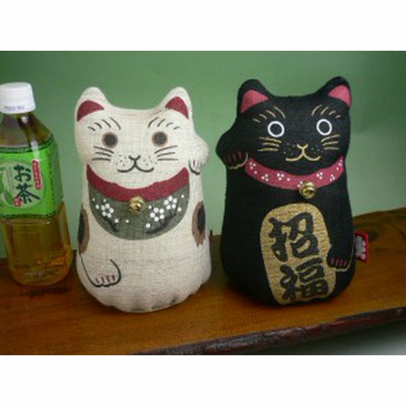 P2 ペア招き猫 M 大入り巾着付き ２匹セット 三毛猫 黒猫 金運 招福 縁起物 セットでお得 通販 Lineポイント最大1 0 Get Lineショッピング