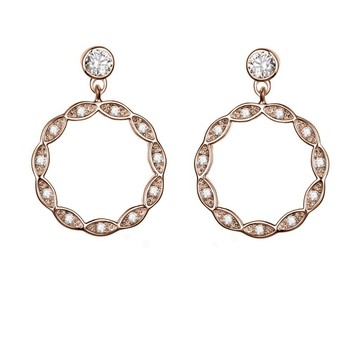 SOIRÉE BY N.Y. 蒔華芮︱蕾絲花圈鑲鑽耳環(金色/銀色)