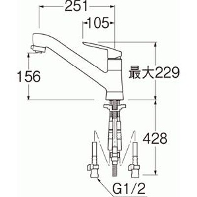 SAN-EI エコシングル水栓 K87121E2TJV | LINEショッピング