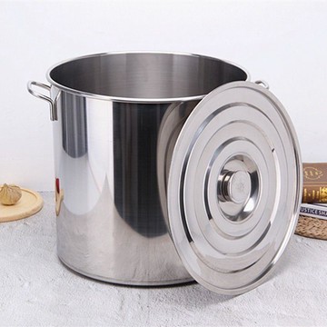 商用不鏽鋼桶圓桶帶蓋湯鍋湯桶加厚家用油桶大容量鍋不鏽鋼儲水桶