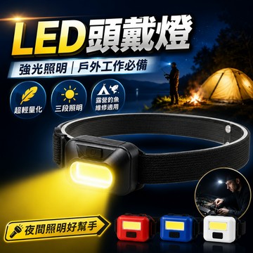 【台灣出貨】LED頭戴燈｜強光頭燈｜工作燈｜釣魚頭燈｜登山頭燈｜LED照明燈｜戶外LED燈｜手電筒頭燈｜頭燈照明工具