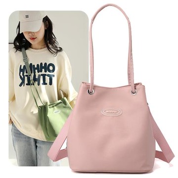 Acorn*橡果-日系清新水桶包斜背包側肩包手提包防潑水6906(粉色)