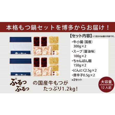 ふるさと納税 やまや 博多 もつ鍋セット牛もつたっぷり1.2kg！12人前　EY013 福岡県宇美町