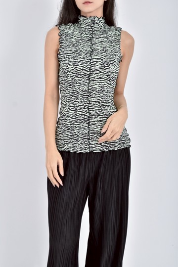 (S) proenza schouler white label質感無袖豹紋綠色上衣