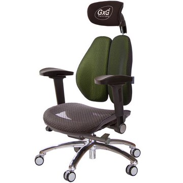 GXG 大網座 雙背工學椅(鋁腳/4D弧面摺疊手)  TW-3676 LUA1D