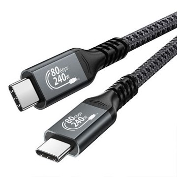 1.5米 USB4 編織數據線 240W CC快充 内置E-Marker晶片 80G 超高速傳輸 支援4K 144Hz