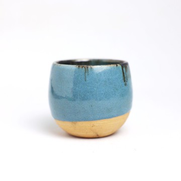 明芽窯 l 灰藍古銅水杯 茶杯 藍 海霧藍 雙色 杯子 陶杯 H9