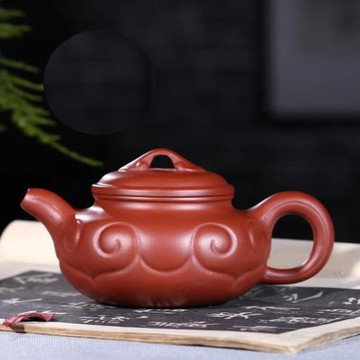 宜興四季如意 宜興紫砂壺 原礦大紅袍紫砂壺 手工