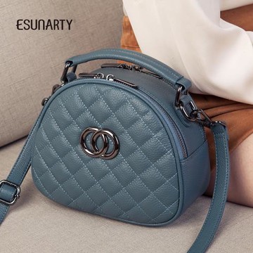 2025年新款潮時尚真皮精致小包包高級感女士單肩菱格包斜挎小圓包