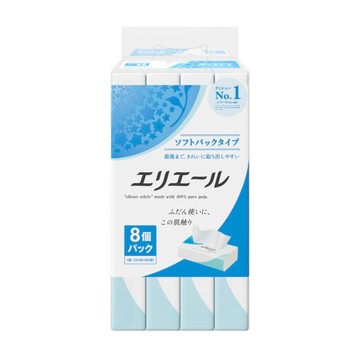 日本大王 elleair柔膚抽取式面紙-輕巧包(160抽x8包)(包購)
