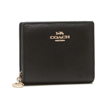 COACH 經典緹花LOGO皮革扣式零錢短夾 (多款可選)