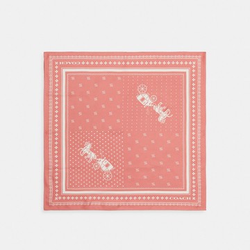 馬車圖案圓點印花絲巾