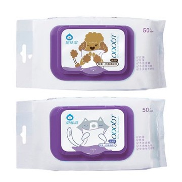 ODOUT臭味滾-狗狗/貓咪專用除臭、抑菌濕紙巾 50張 x 7組 (購買第二件贈送寵物零食x1包)