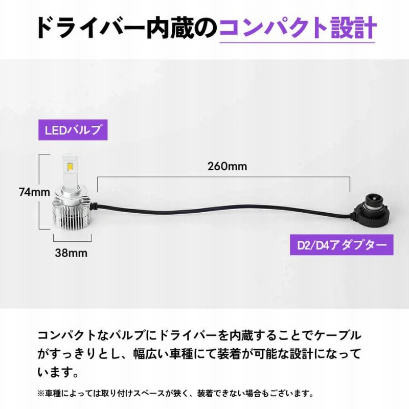 HID屋 LED ヘッドライト D4S D4R D2S D2R 20200cd(カンデラ